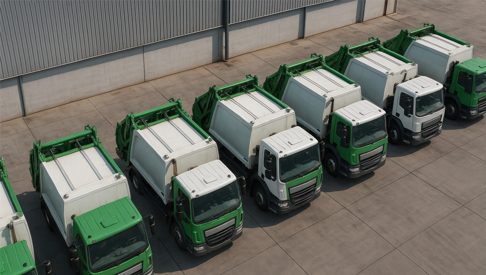 Fleet of municipal trucks