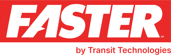 FASTER by Transit Technologies endorsed logo.